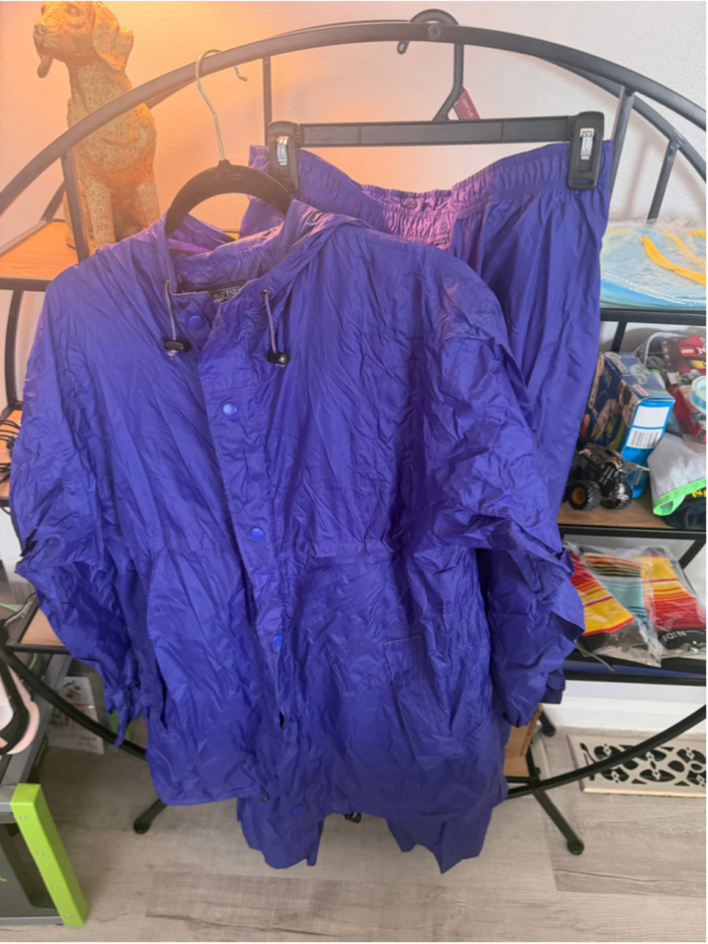Men's Lands' End Purple Raincoat Jacket Size M